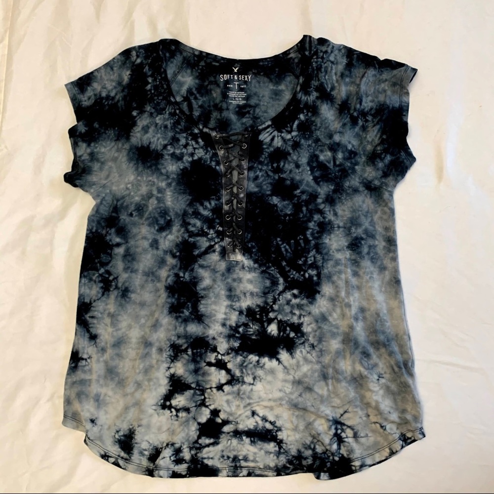 AE tie dye lace up top